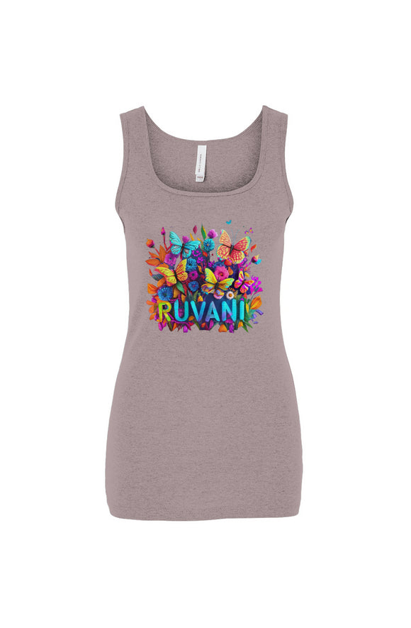 Ruvani Butterfly Women's Micro Rib Tank